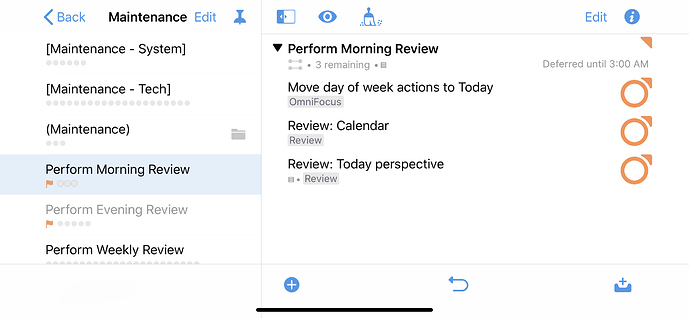 OmniFocus 3 for iOS - iPhone XS Max - Landscape 1