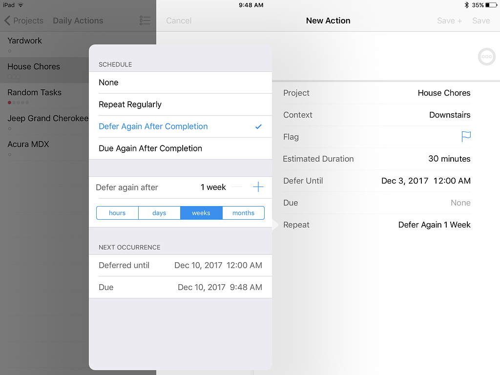 omnifocus for mac repeated tasks deferred another omnifocus for mac repeated tasks deferred another