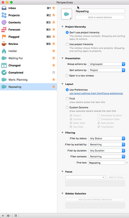 omnifocus for mac repeated tasks deferred another