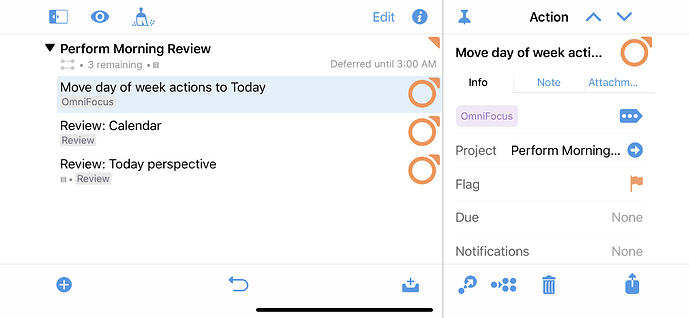 OmniFocus 3 for iOS - iPhone XS Max - Landscape 2