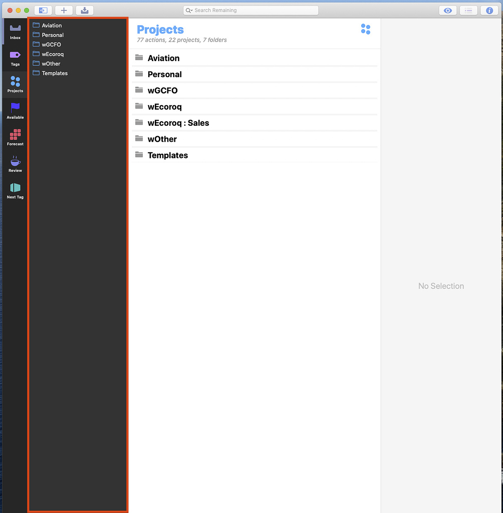 Can I Hide the Folder List in Sidebar? OmniFocus for Mac The Omni