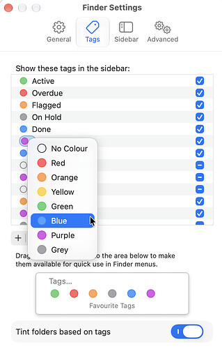Finder Tag Settings