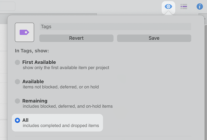 OmniFocus - View All Tags