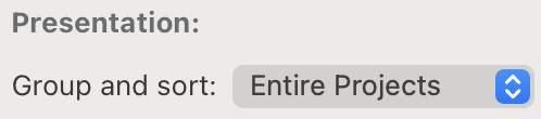 OmniFocus - Group and Sort - Entire Projects