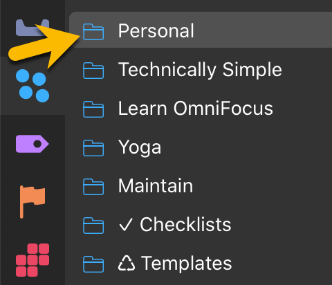OmniFocus for the Web- Collapse and Expand Folders
